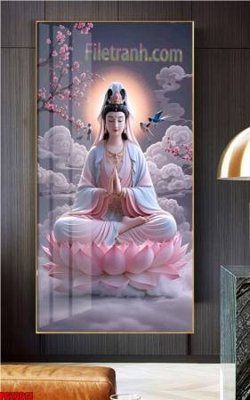Tải file File tranh phật giáo 5D PG20014 (ảnh gốc) in tranh kính