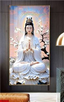 File in trần File tranh phật giáo 5D PG20086 (file gốc) hoa văn 3D