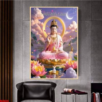 File gốc File tranh phật giáo 5D PG20223 (in lụa) hoa văn cổ điển