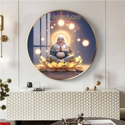 File gốc File tranh tròn phật giáo 5D PG20270 (in mica) cắt laser