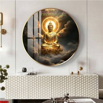 File ảnh File tranh tròn phật giáo 5D PG20321 (gốc) trang trí khách sạn