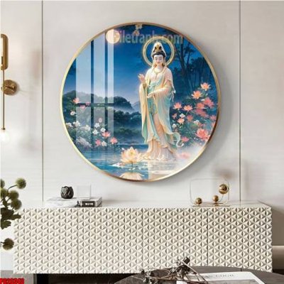File tranh File tranh tròn phật giáo 5D PG20343 (ảnh gốc) in trần 3D