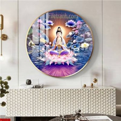 File gốc File tranh tròn phật giáo 5D PG20349 (AI/EPS) cho in ấn