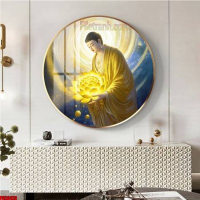 File tranh File tranh tròn phật giáo 5D PG20429 (ảnh gốc) in trần 3D