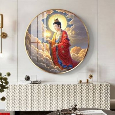 Hình ảnh file gốc in lụa File tranh tròn phật giáo 5D PG20458