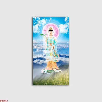 Download file gốc File tranh phật PG6857 (in lụa) hoa lá