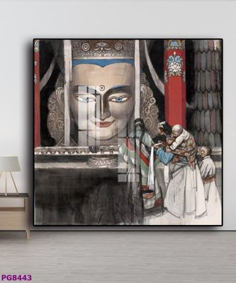 Ảnh gốc File tranh phật cổ PG8443 (độ nét cao) in mica