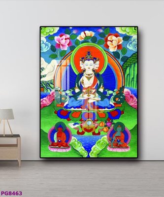 File gốc File tranh phật cổ PG8463 (in lụa) tranh mã đáo