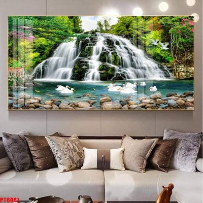 File tranh Tranh sơn thủy thác nước PT6061 (bản gốc) in canvas