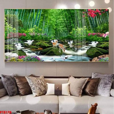 File PSD Tranh sơn thủy thác nước PT6129 (nguyên bản) cho thiết kế