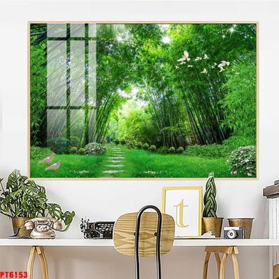 File gốc Tranh sơn thủy thác nước PT6153 (ảnh chi tiết) để in ấn