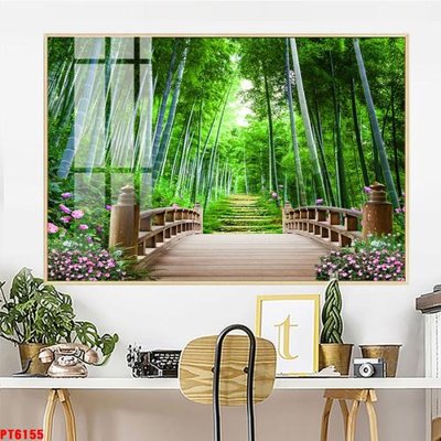 Chi tiết file ảnh Tranh sơn thủy thác nước PT6155 sắc nét