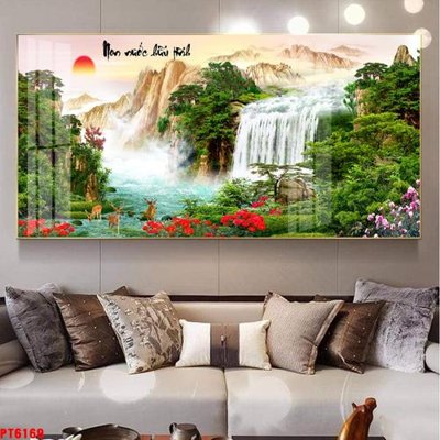 Tải file Tranh sơn thủy thác nước PT6169 (gốc) in trên mọi chất liệu