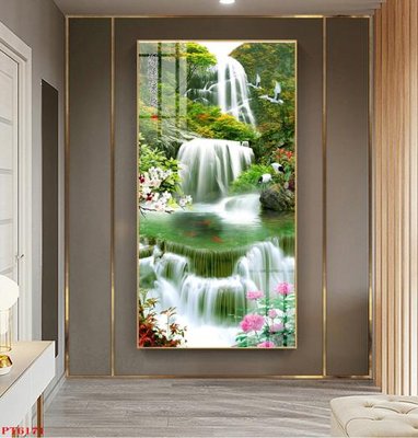 File gốc in ấn Tranh sơn thủy thác nước PT6171 chất lượng vượt trội