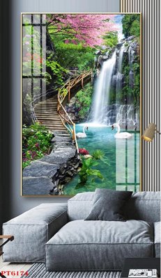 File gốc Tranh sơn thủy thác nước PT6174 (PSD/TIFF) độ phân giải cao