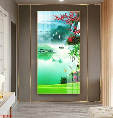 File gốc Tranh sơn thủy thác nước PT6192 cho in ấn và thiết kế