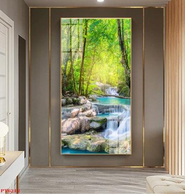 File PSD Tranh sơn thủy thác nước PT6212 (gốc) nhiều lớp (multi-layer)