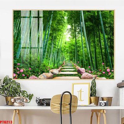 Hình ảnh file gốc Tranh sơn thủy thác nước PT6213 (chất lượng cao)