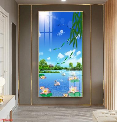 Download file Tranh sơn thủy thác nước PT6243 (chuẩn in) chất lượng cao