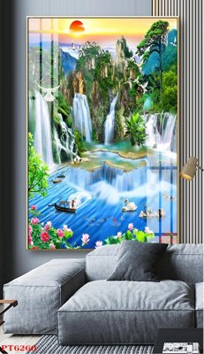 Tải về file gốc Tranh sơn thủy thác nước PT6260 (chuẩn in ấn)