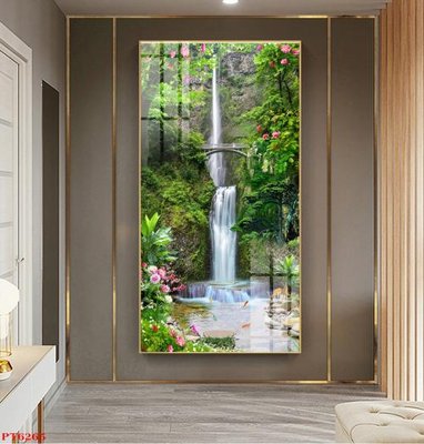 Hình ảnh file gốc Tranh sơn thủy thác nước PT6265 (chất lượng cao)
