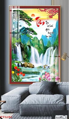 File in trần Tranh sơn thủy thác nước PT6281 (file gốc) chủ đề vũ trụ