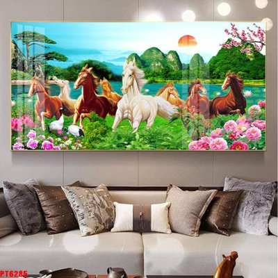 Tải file Tranh sơn thủy thác nước PT6285 (gốc) in tranh tráng gương