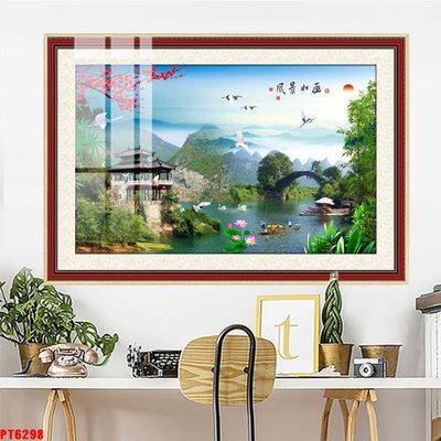 Tải file Tranh sơn thủy thác nước PT6298 (ảnh gốc) file TIFF