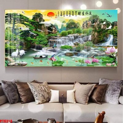 Mua file gốc Tranh sơn thủy thác nước PT6310 (PSD) tại Filetranh.com