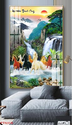 Download file Tranh sơn thủy thác nước PT6318 (chuẩn in) chất lượng cao