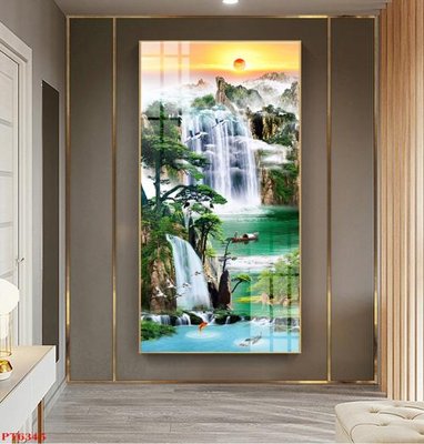 Tải file Tranh sơn thủy thác nước PT6345 (gốc) chủ đề tôn giáo