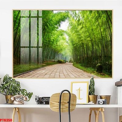 File PSD Tranh sơn thủy thác nước PT6350 (gốc) tách lớp chi tiết