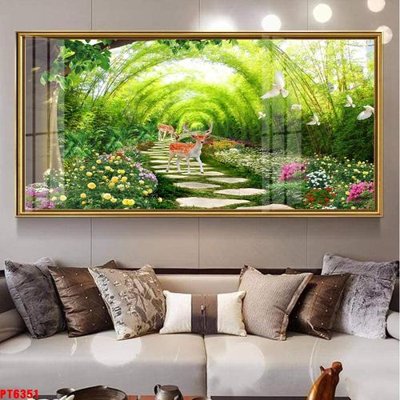 Tải file gốc Tranh sơn thủy thác nước PT6351 (in bạt) quảng cáo