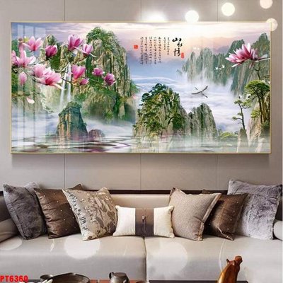 File tranh Tranh sơn thủy thác nước PT6360 (gốc) chủ đề thành phố