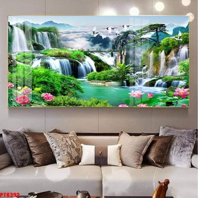 Tải về file gốc Tranh sơn thủy thác nước PT6392 (dùng cho in quảng cáo)