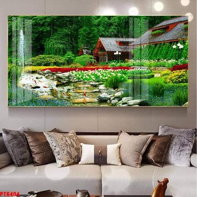 Tải về file gốc Tranh sơn thủy thác nước PT6404 (chuẩn in ấn)