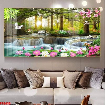 File gốc Tranh sơn thủy thác nước PT6430 (phong cách) tối giản