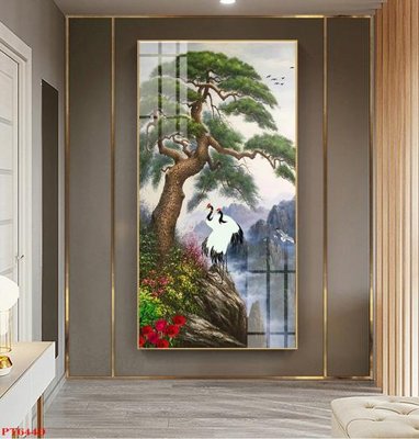 Tải file PSD Tranh sơn thủy thác nước PT6440 (nguyên layer) để in