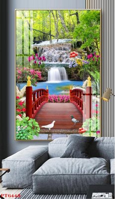 Tải file Tranh sơn thủy thác nước PT6448 (PSD) cho in ấn quảng cáo