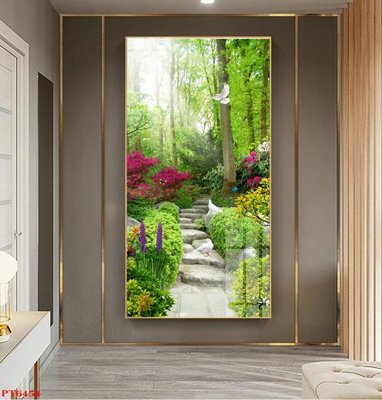 File in ấn Tranh sơn thủy thác nước PT6454 (bản gốc) chất lượng cao