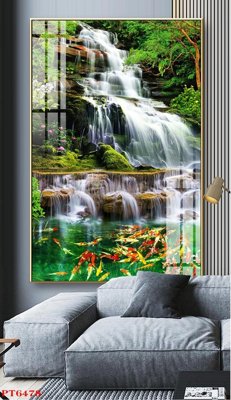 File tranh gốc Tranh sơn thủy thác nước PT6478 (bản quyền) Filetranh.com