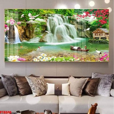 File gốc Tranh sơn thủy thác nước PT6500 (phiên bản chuẩn) để in ấn