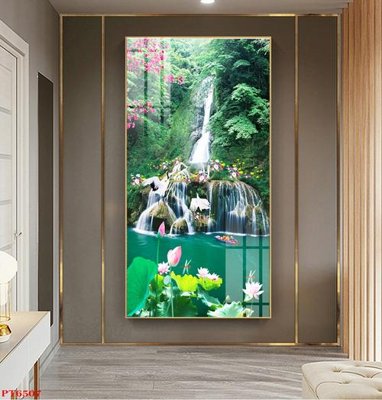 Chi tiết file ảnh Tranh sơn thủy thác nước PT6507 sắc nét