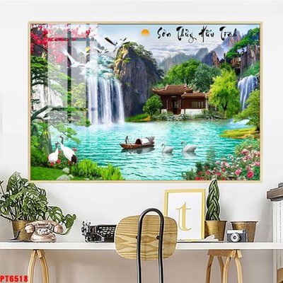 File gốc Tranh sơn thủy thác nước PT6518 (chuẩn CMYK) cho nhà in