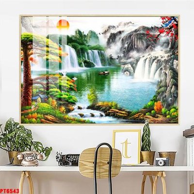 Tải file tranh Tranh sơn thủy thác nước PT6543 (ảnh gốc) ngay