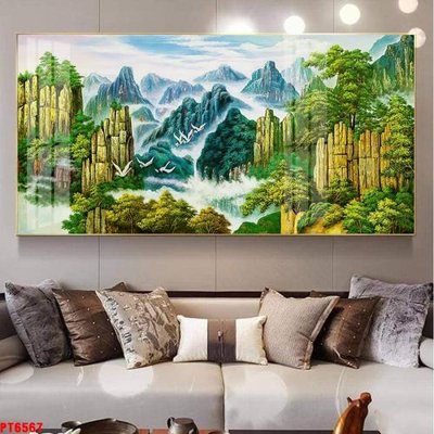 Tải file gốc Tranh sơn thủy thác nước PT6567 (in tráng gương) 3DFile gốc Tranh sơn thủy thác nước PT6567 (sẵn sàng in) chất lượng cao