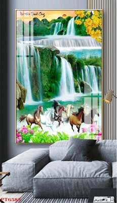 Mua file gốc Tranh sơn thủy thác nước PT6583 (in ấn) tại Filetranh.com