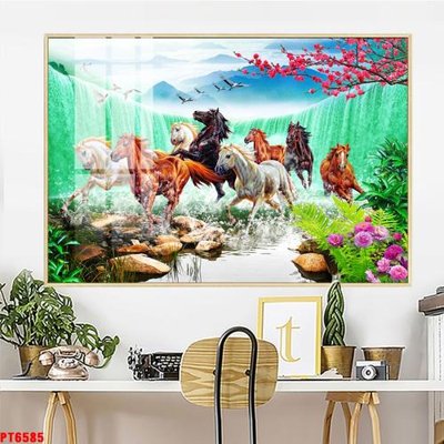 Tải file Tranh sơn thủy thác nước PT6585 (gốc) chủ đề phong thủy