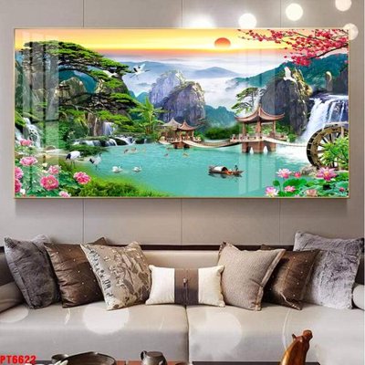 Tải file gốc Tranh sơn thủy thác nước PT6622 (bản PSD) gốc