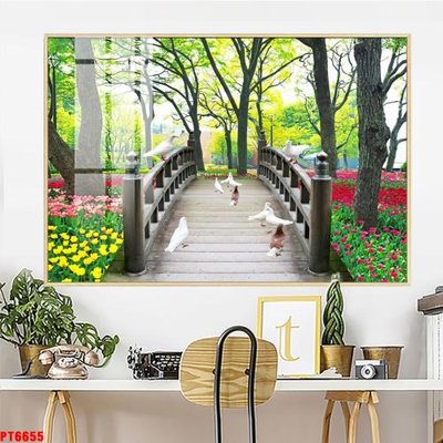 File gốc Tranh sơn thủy thác nước PT6655 (PSD/TIFF) độ phân giải cao